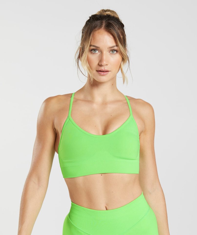 Women\'s Gymshark Sweat Seamless Sports Bra Light Green | CA 0N615A